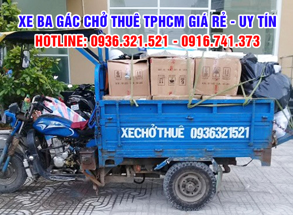 Thuê xe ba gác chở hàng giá rẻ, chỉ từ 200k/chuyến