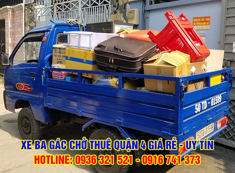 Xe ba gác chở thuê quận 4 ✅ [GIÁ RẺ - NHANH CHÓNG - AN TOÀN]