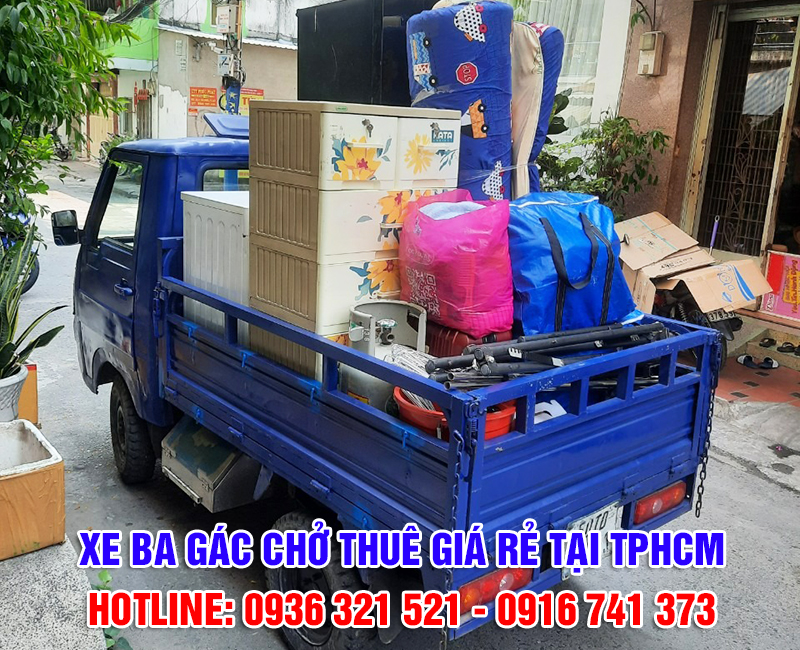 Dịch vụ xe ba gác chở hàng thuê - chuyển trọ tại TPHCM