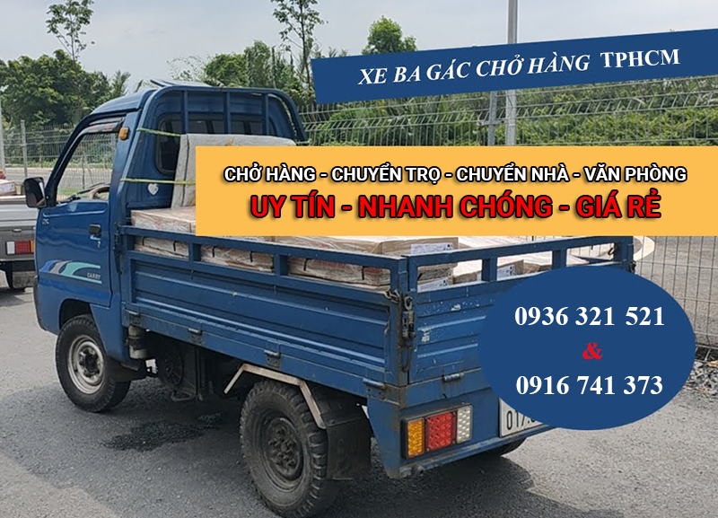 Dịch vụ xe ba gác chở hàng thuê, chuyển phòng trọ quận Bình Thạnh giá cực rẻ